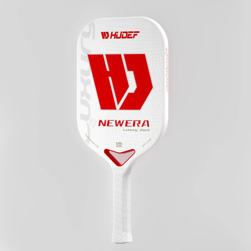 Hudef Luxury™ Gen 1 Dual-thermoformed White Elongated Pickleball Paddle (Grit)