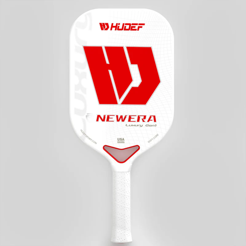 Hudef Luxury™ Gen 1 Dual-thermoformed White Elongated Pickleball Paddle (Grit)