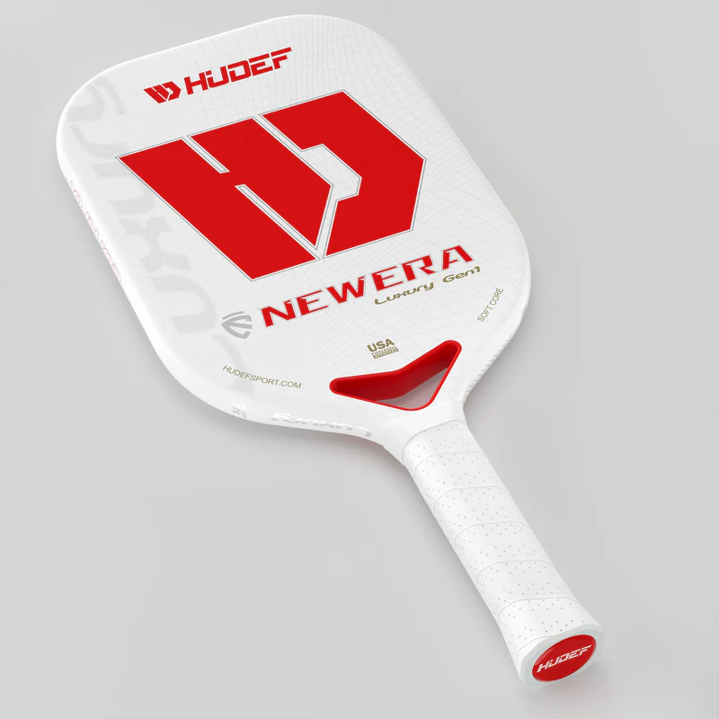 Hudef Luxury™ Gen 1 Dual-thermoformed White Elongated Pickleball Paddle (Grit)