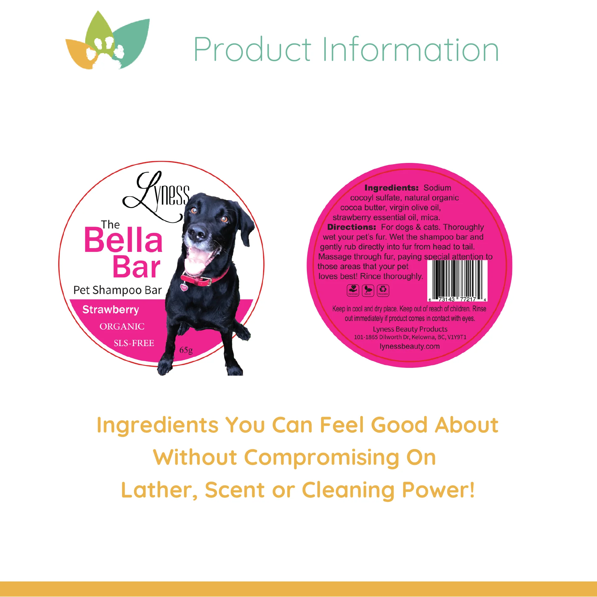 Bella Bar Pet Shampoo Bars - Strawberry & Sweet Orange 2 Bar Bundle | All-Natural Ingredients, Luxurious Lather, Eco-Friendly | For Cats & Dogs