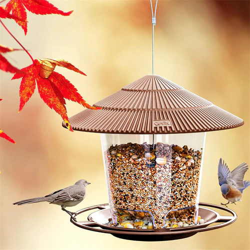 New Waterproof Gazebo Hanging Wild Bird Feeder Outdoor Container