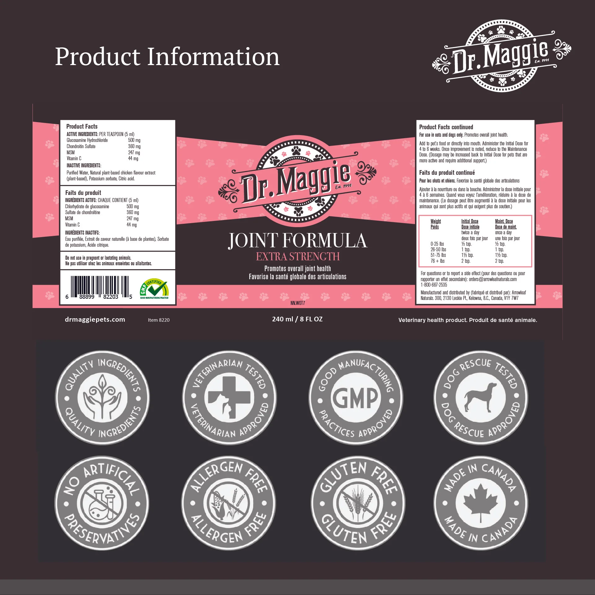 Dr. Maggie Joint Formula - Joint Support for Dogs and Cats