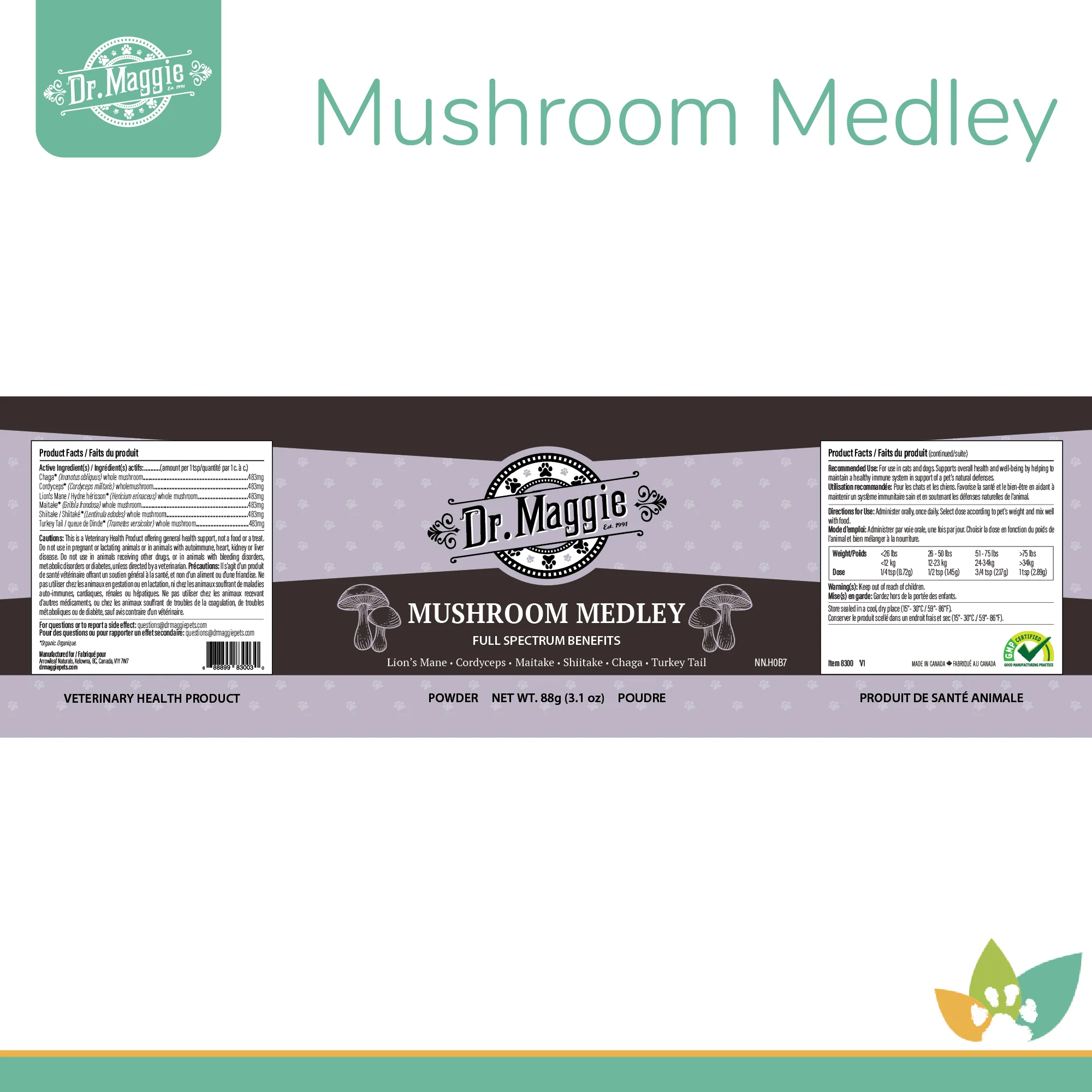 Dr. Maggie Mushroom Medley | Full-Spectrum, Organic Mushroom Blend