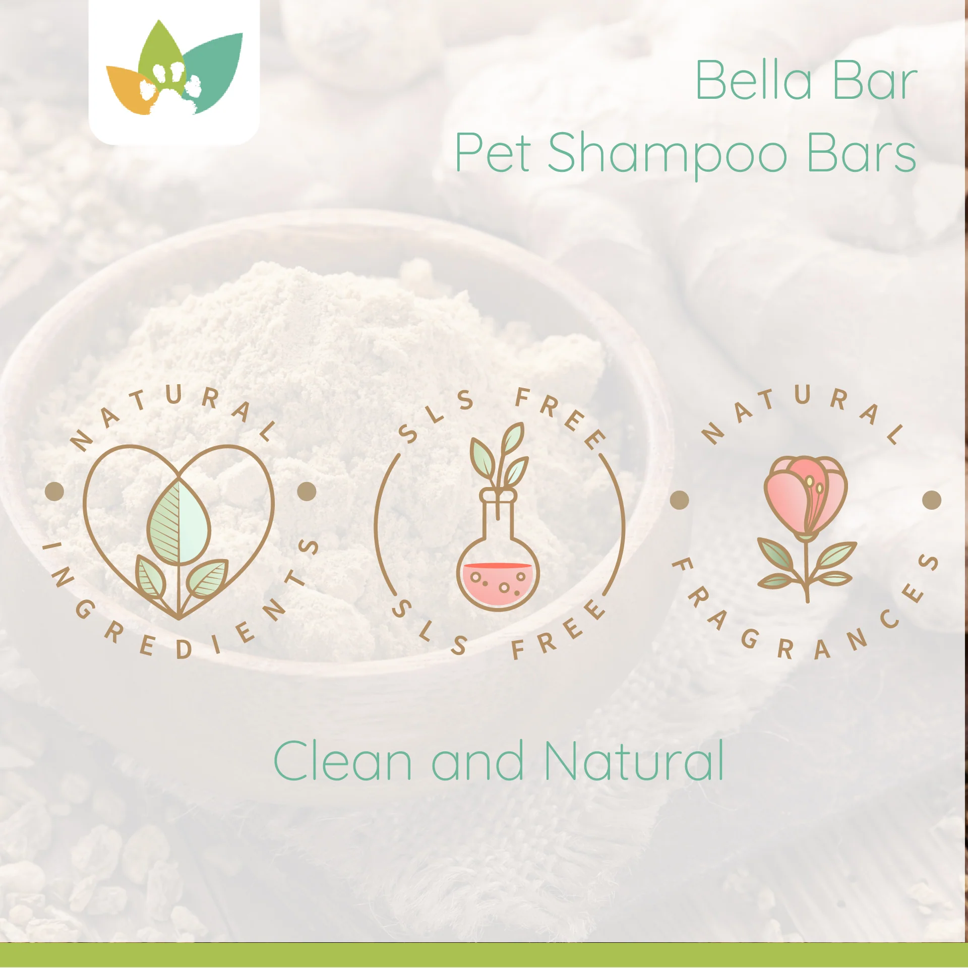 Bella Bar - Mango Scent | Pet Shampoo Bar | Eco-friendly | SLS Free | Rich Lather | For Cats and Dogs