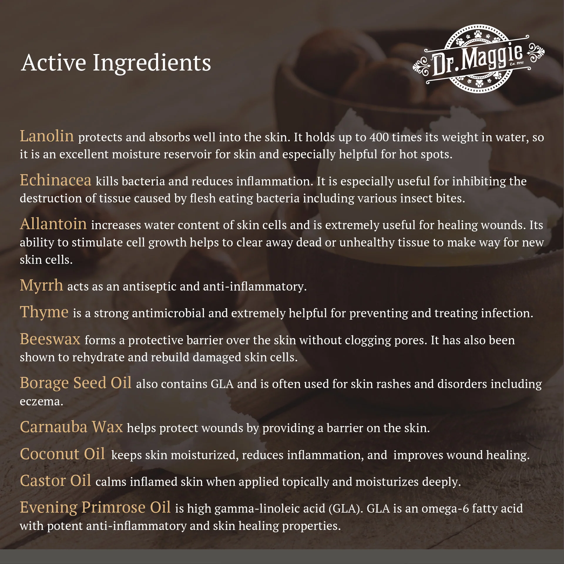 Dr. Maggie Skin Care Ointment | First Aid Ointment for Dogs And Cats |  Lick safe | All-natural Ingredients | Hot Spots & Wounds