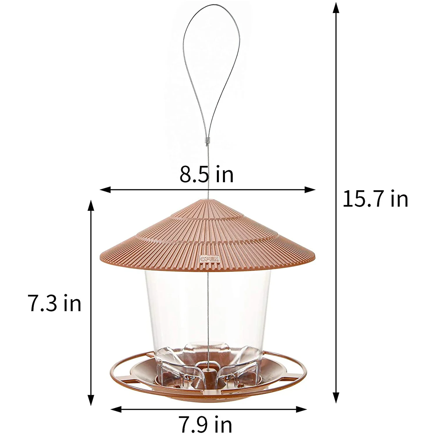 New Waterproof Gazebo Hanging Wild Bird Feeder Outdoor Container