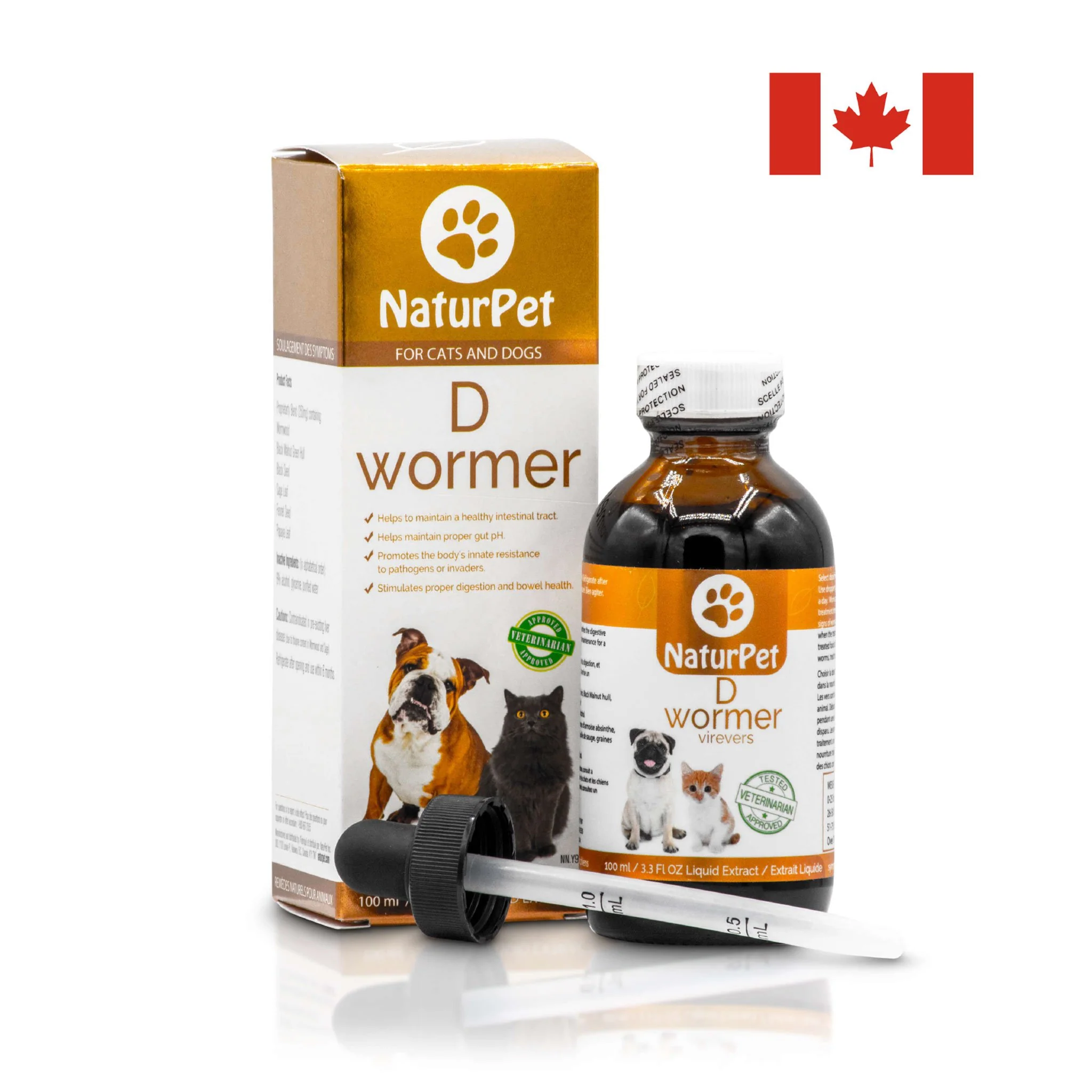 Arrowleaf Pet D Wormer - All Natural Deworming for Cats and Dogs