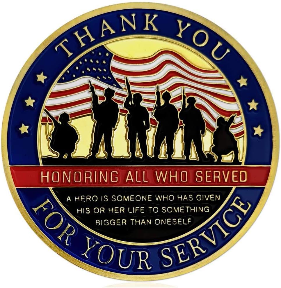 Thank You for Your Service Military Commemorative Coins Veterans Challenge Coin
