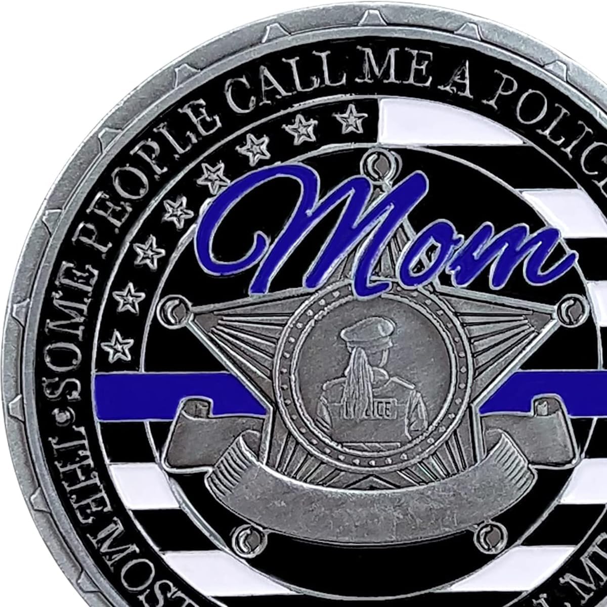 US Police Challenge Coin Thin Blue Line Commemorative Coin (Mom)