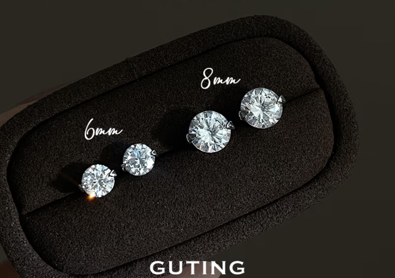 Hand-cut Mermaid's Tears Shining White Stud earrings, classic and elegant commuter earrings, fashionable and versatile earrings