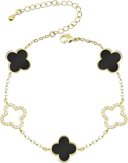 Lady's Clover Bracelet, Lucky Four-Leaf Chain Bracelet, Attractive Fashion Jewelry Gift