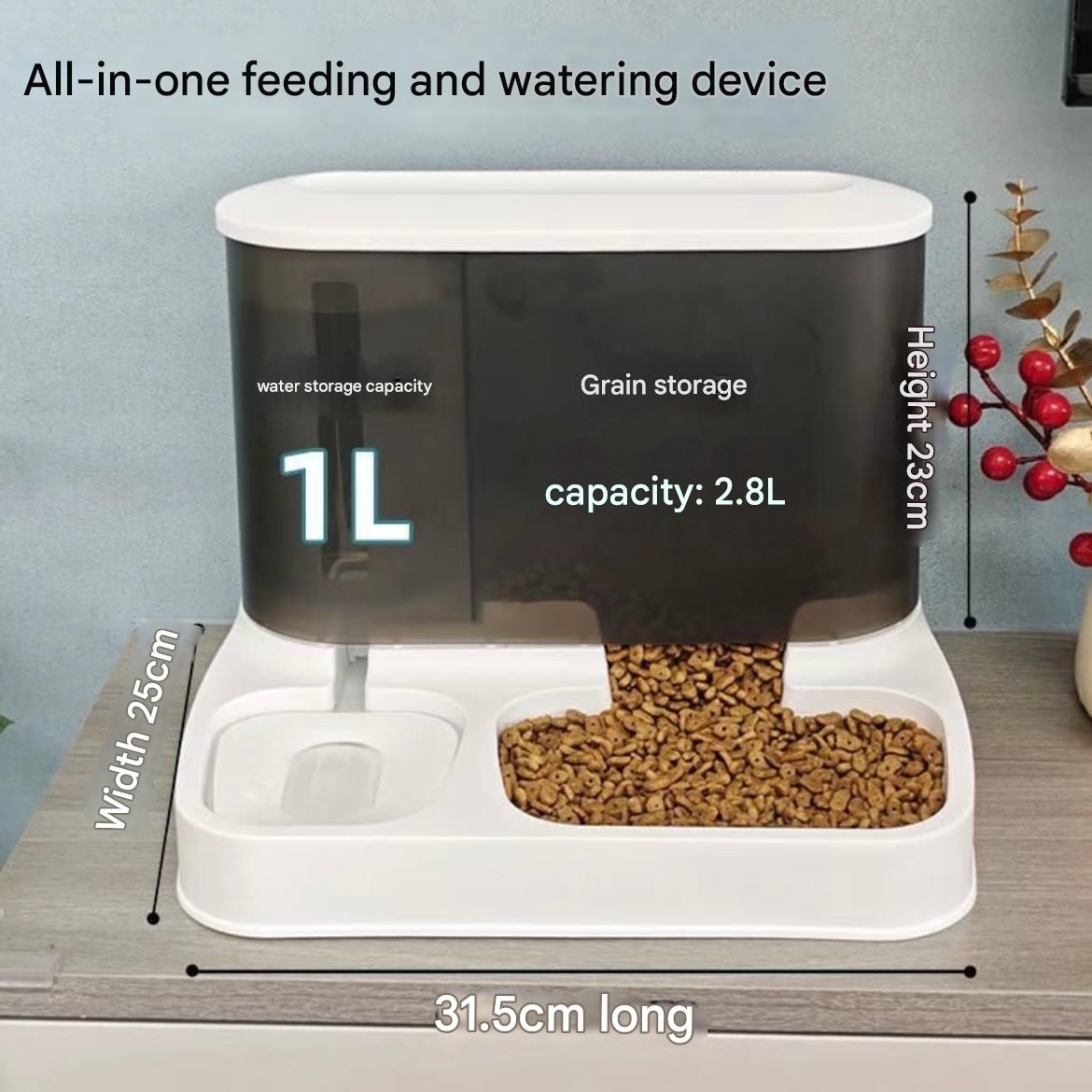 New model automatic cat and dog feeder and water dispenser with visible dual bowls - automatic feeding device for dogs and cats