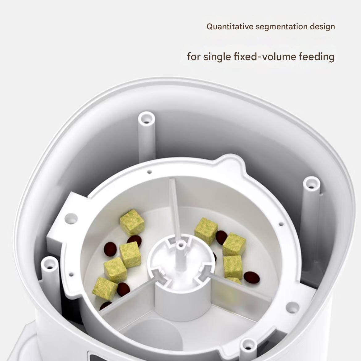 Pet automatic feeder - intelligent cat food and dog food dispenser with timer and scale, equipped with Wi-Fi remote control for automatic feeding.