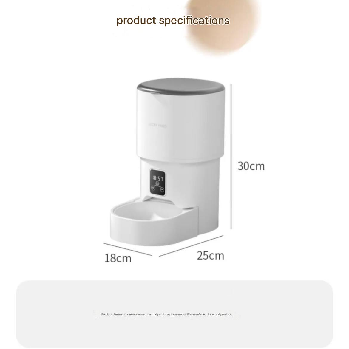 Pet automatic feeder - intelligent cat food and dog food dispenser with timer and scale, equipped with Wi-Fi remote control for automatic feeding.