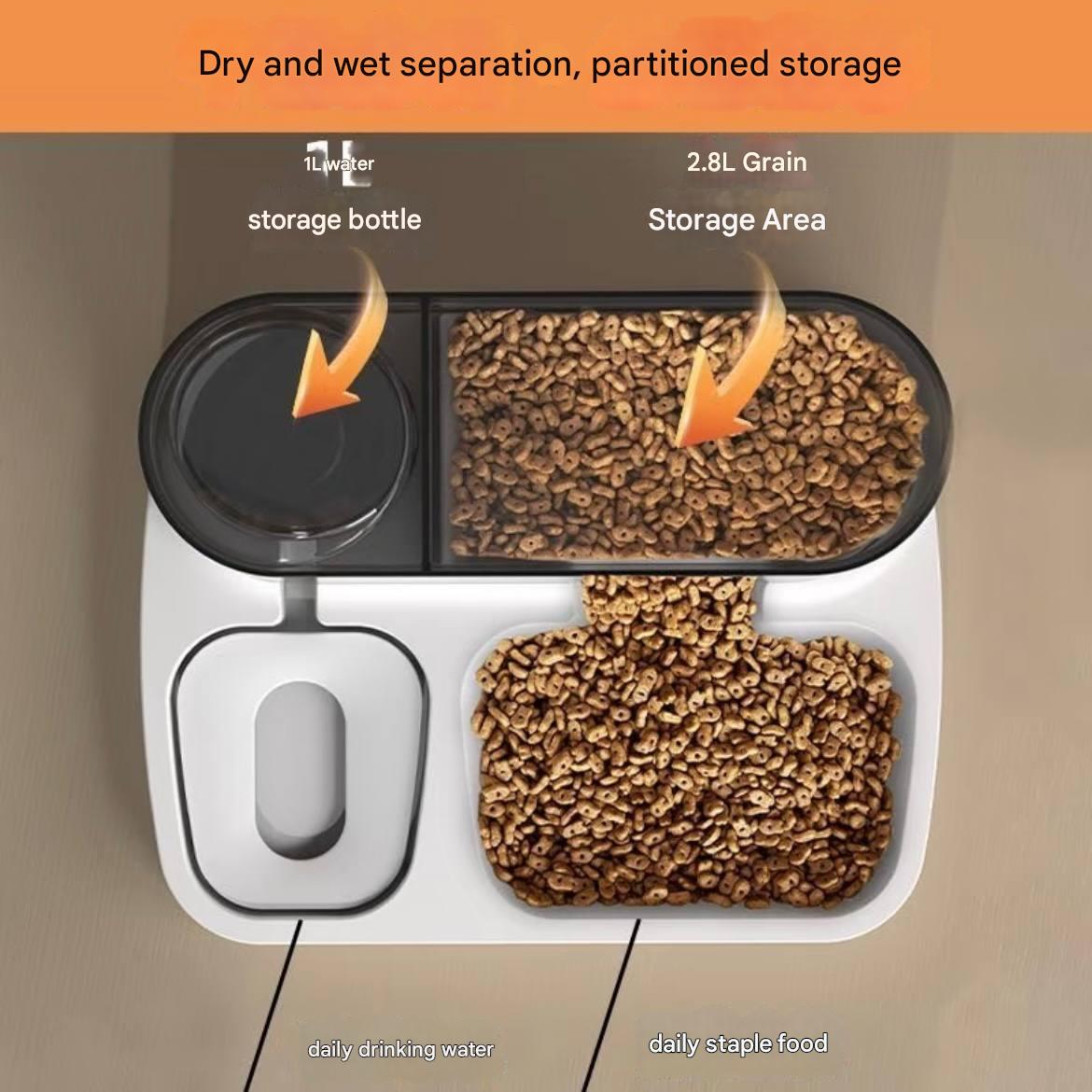 New model automatic cat and dog feeder and water dispenser with visible dual bowls - automatic feeding device for dogs and cats