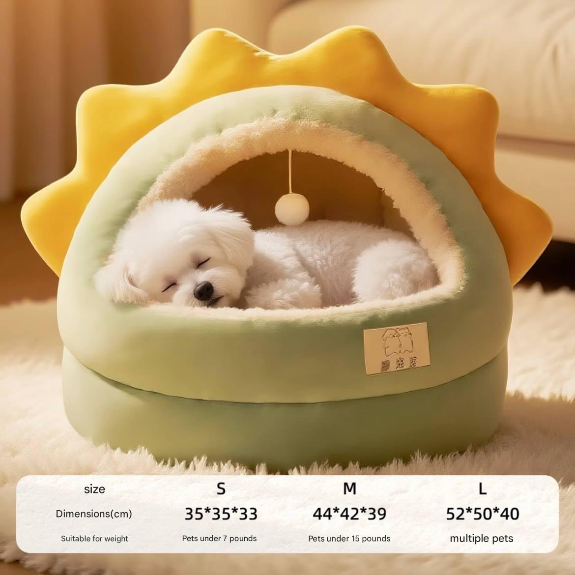 Winter thickened for warmth, suitable for all seasons. Thickened semi-enclosed indoor cat and dog nest. Winter cat and dog kennel.