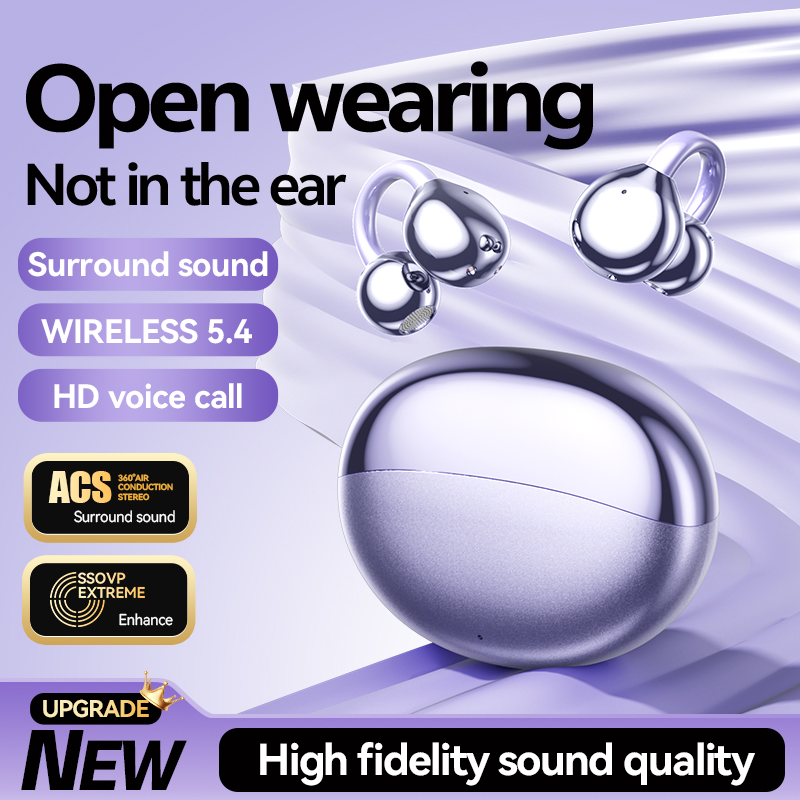 AI translation headphones - wireless headphones, open design, lightweight microphone, translation earplugs, high-definition audio, suitable for frequent travelers and remote workers