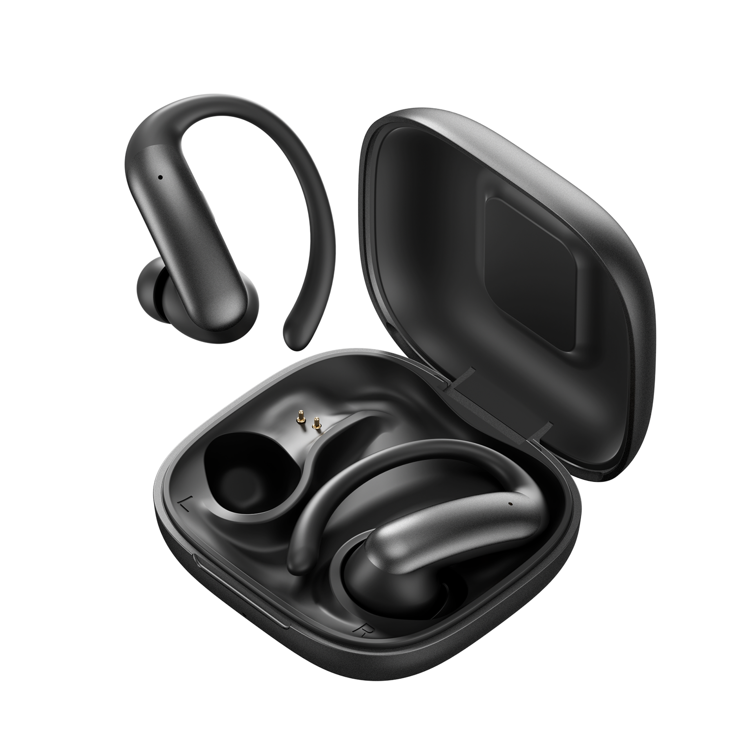 In-ear earphones, with a hanging design, wireless sports headphones equipped with an LED digital display touchscreen, compatible with various mobile devices. Suitable for business, sports, and as gifts. Long standby time, clear music and calls.