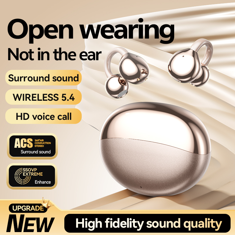 AI translation headphones - wireless headphones, open design, lightweight microphone, translation earplugs, high-definition audio, suitable for frequent travelers and remote workers