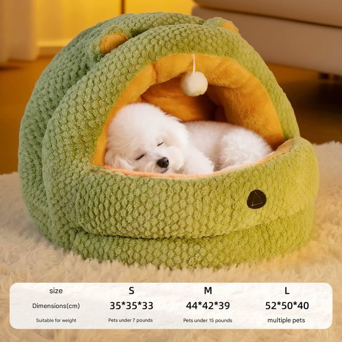 Winter thickened for warmth, suitable for all seasons. Thickened semi-enclosed indoor cat and dog nest. Winter cat and dog kennel.