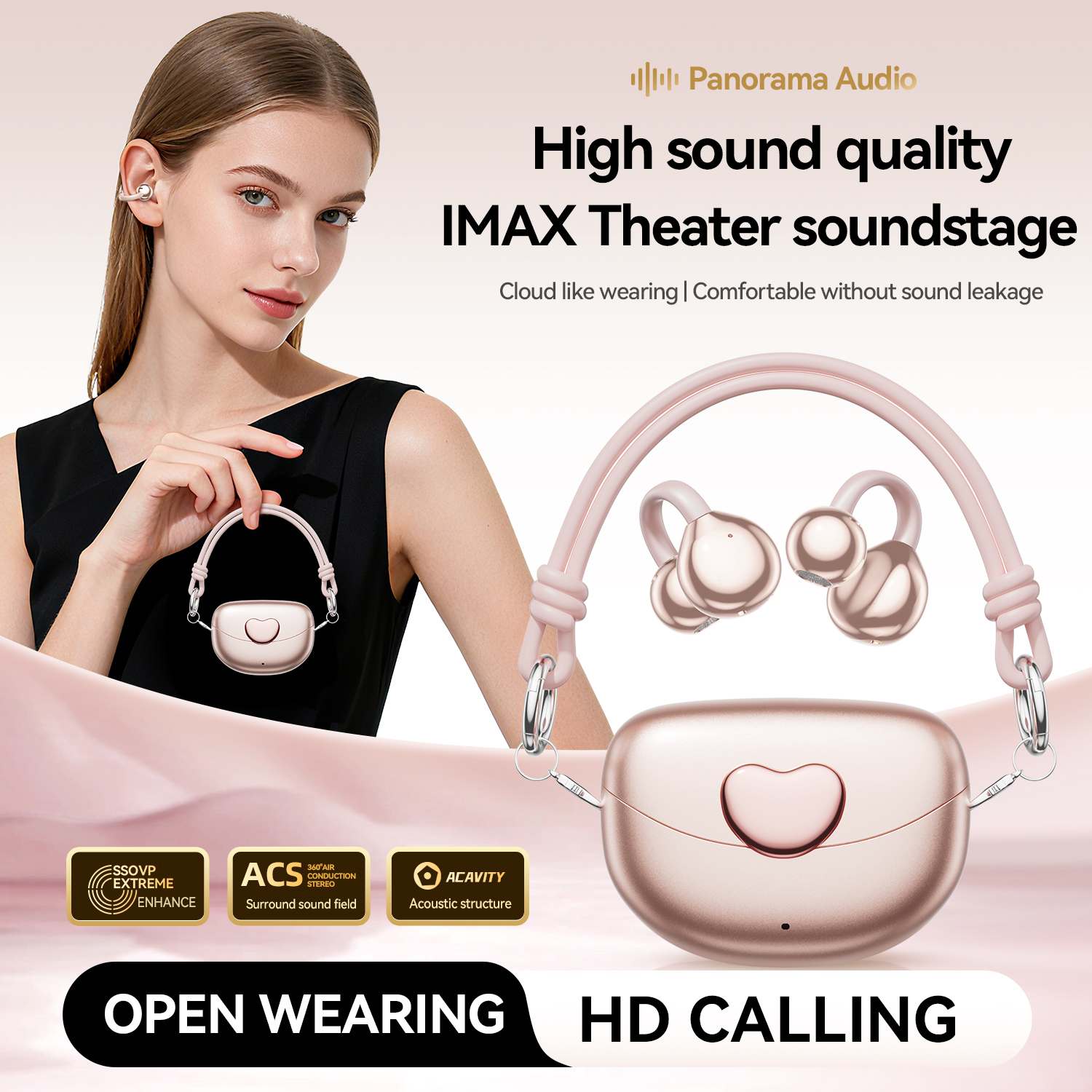 Open translation earpiece - AI call noise reduction - Built-in capacitive microphone - Recommended as a Christmas gift/valentine's gift - Fashionable appearance - Compatible with multiple devices (mobile phones/tablets/laptops) - With charging case