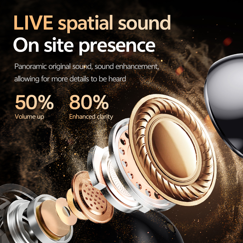 AI translation headphones - wireless headphones, open design, lightweight microphone, translation earplugs, high-definition audio, suitable for frequent travelers and remote workers