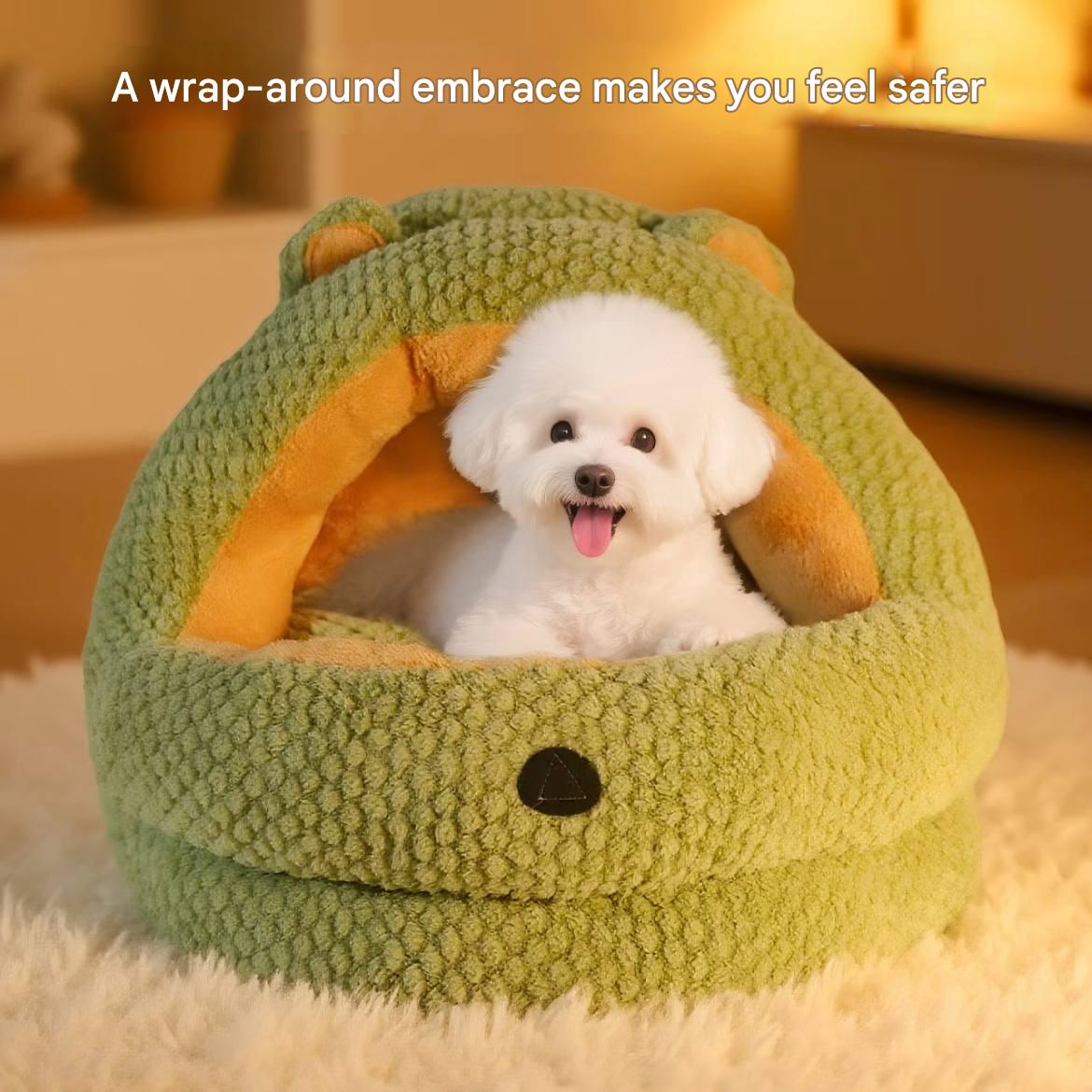 Winter thickened for warmth, suitable for all seasons. Thickened semi-enclosed indoor cat and dog nest. Winter cat and dog kennel.