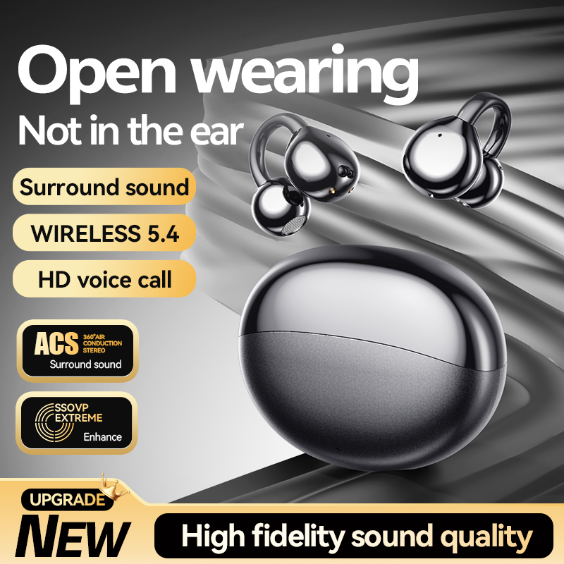 AI translation headphones - wireless headphones, open design, lightweight microphone, translation earplugs, high-definition audio, suitable for frequent travelers and remote workers