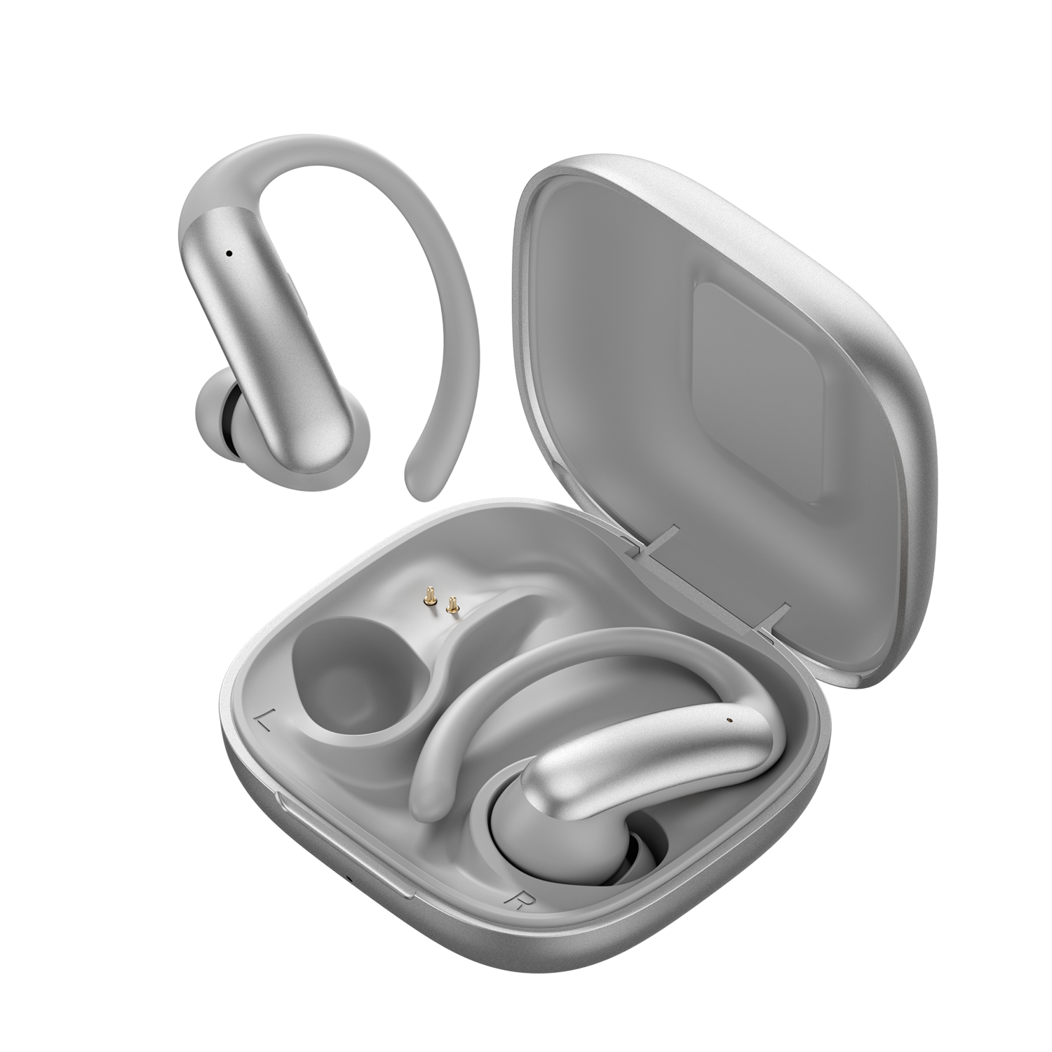 In-ear earphones, with a hanging design, wireless sports headphones equipped with an LED digital display touchscreen, compatible with various mobile devices. Suitable for business, sports, and as gifts. Long standby time, clear music and calls.
