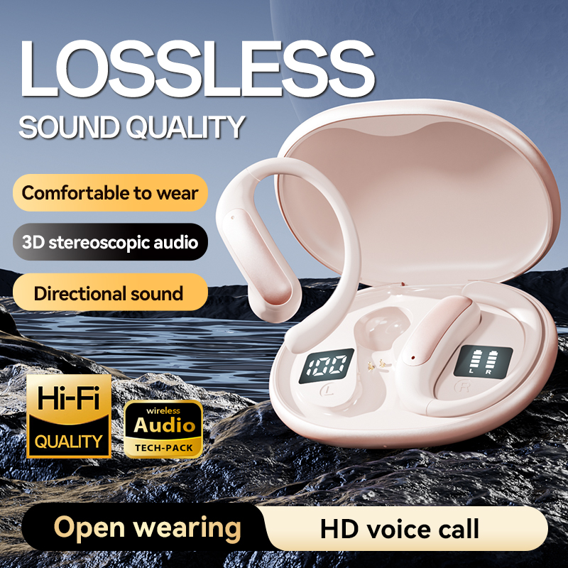 New model of sports wireless headphones, wireless headphones with ear straps, pure bass, over-ear headphones with dual LED displays, noise-canceling headphones with built-in capacitive microphones