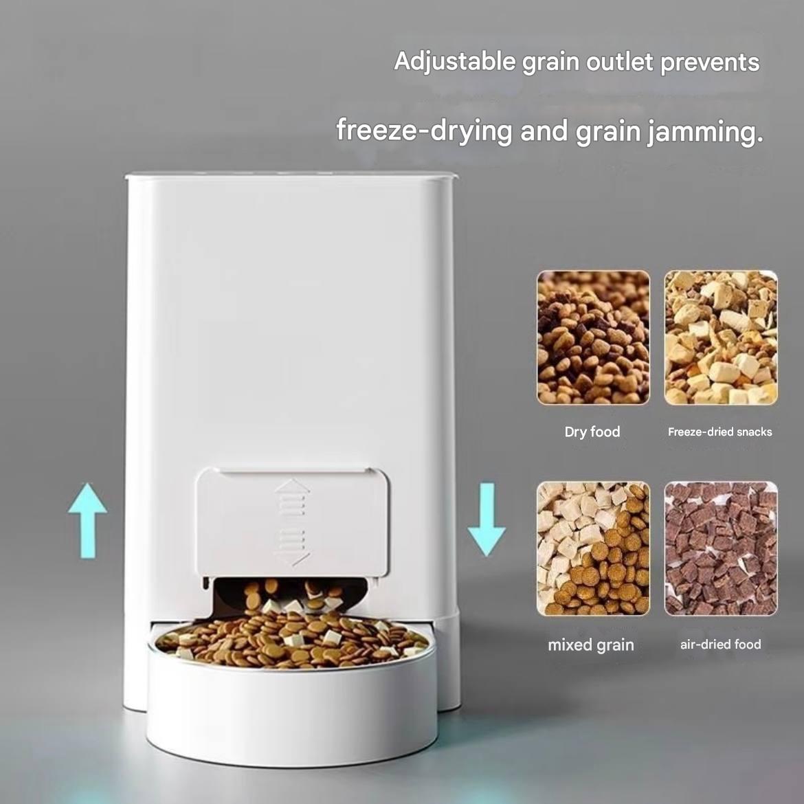 Two-in-one pet automatic feeder integrating a water dispenser and a smart automatic feeder, a non-electric all-in-one machine for cat food.