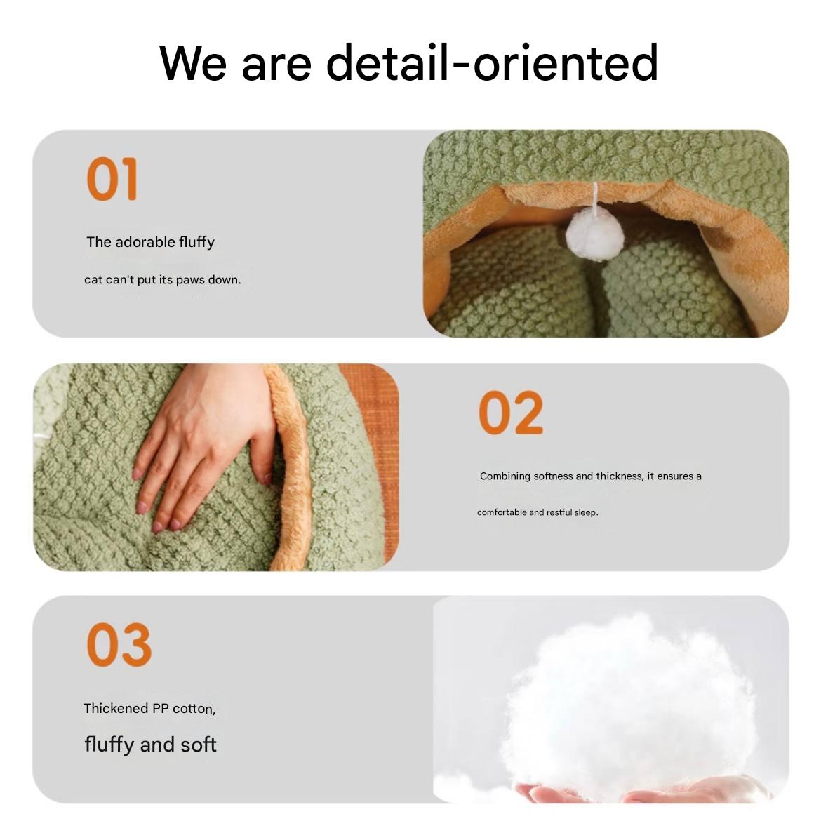 Winter thickened for warmth, suitable for all seasons. Thickened semi-enclosed indoor cat and dog nest. Winter cat and dog kennel.