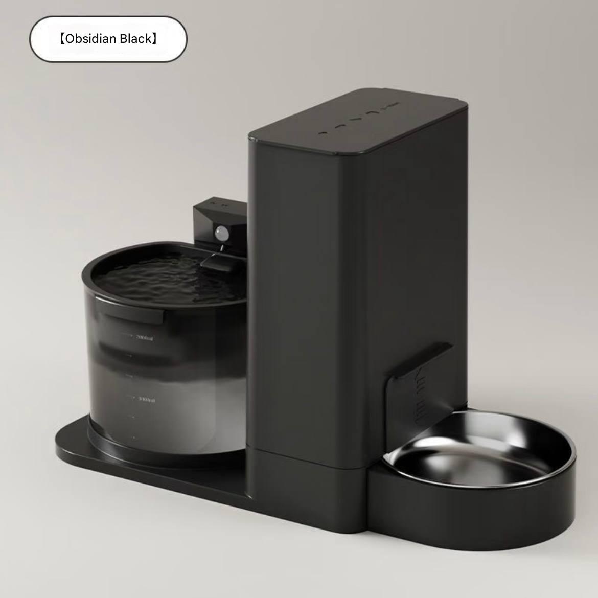 Two-in-one pet automatic feeder integrating a water dispenser and a smart automatic feeder, a non-electric all-in-one machine for cat food.