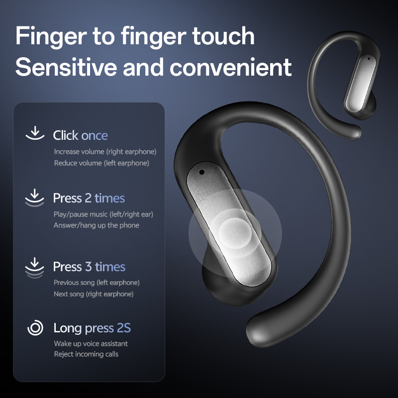 New model of sports wireless headphones, wireless headphones with ear straps, pure bass, over-ear headphones with dual LED displays, noise-canceling headphones with built-in capacitive microphones