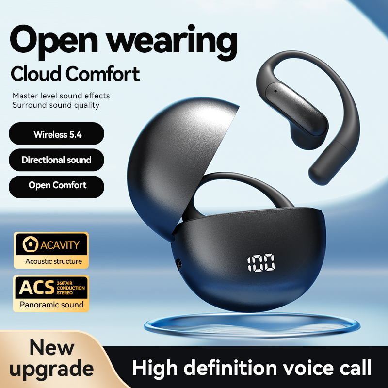 M118 ear hook wireless headphones, touchable headphone LED display, sports headphones, suitable for gaming, meetings, study, running. High appearance quality headphones are great gift options.