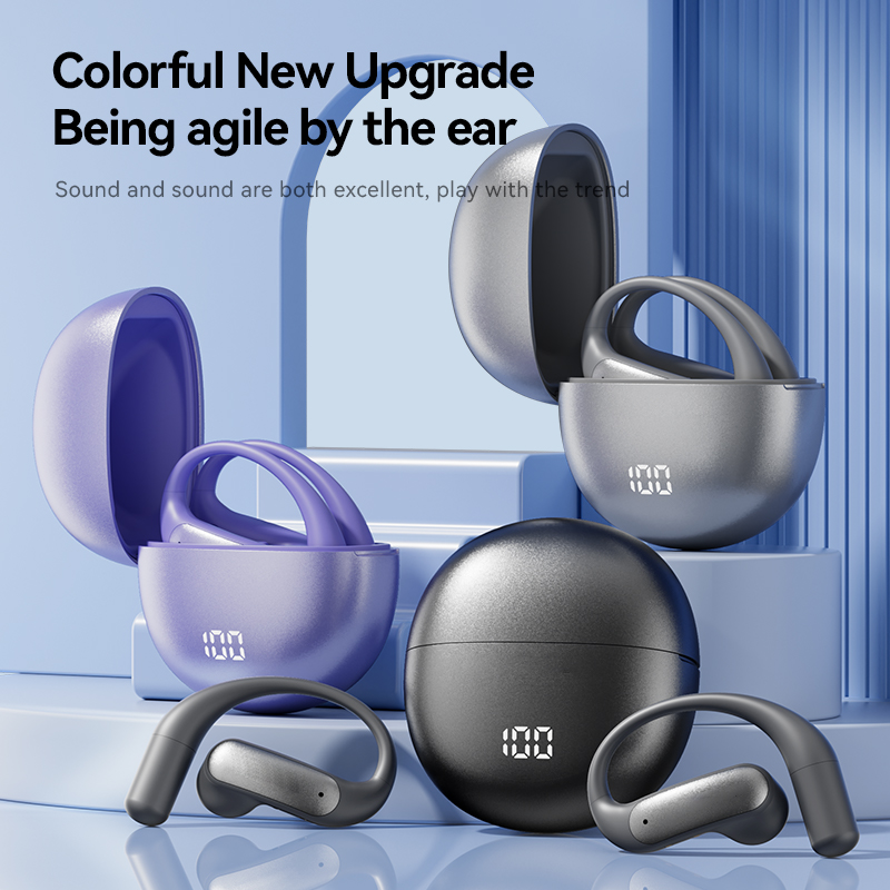 M118 ear hook wireless headphones, touchable headphone LED display, sports headphones, suitable for gaming, meetings, study, running. High appearance quality headphones are great gift options.