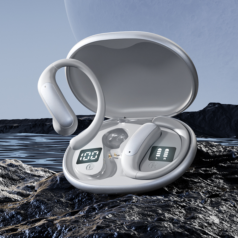 New model of sports wireless headphones, wireless headphones with ear straps, pure bass, over-ear headphones with dual LED displays, noise-canceling headphones with built-in capacitive microphones