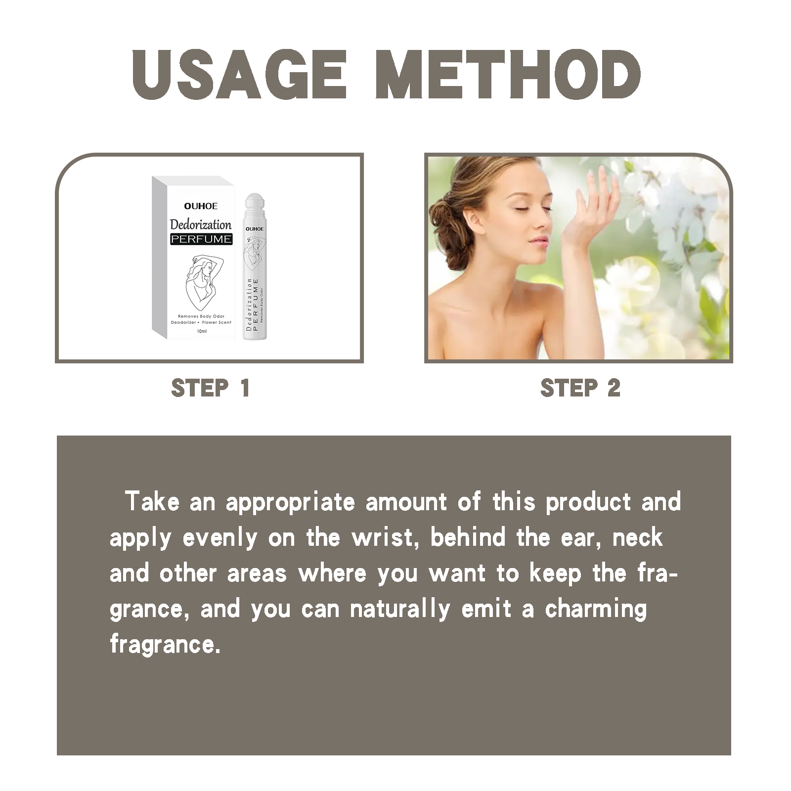 Deodorizing perfume beads - Relieves underarm body odor, provides refreshing sweat relief, offers natural fragrance retention, and is portable. Perfume.