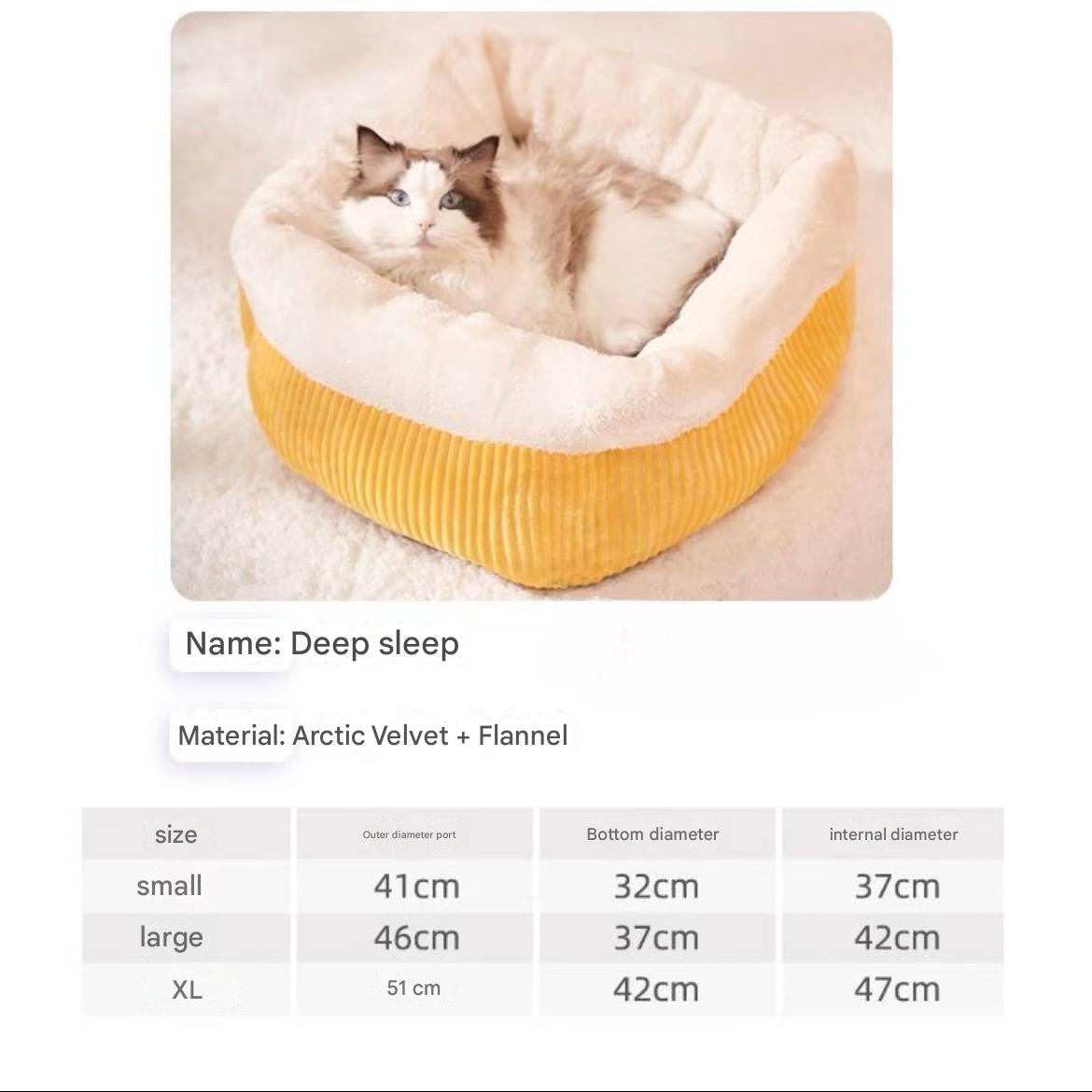 Cat bed and dog bed - Winter insulation for all seasons. Semi-enclosed small dog bed for pets. Cat pad and bed accessories.