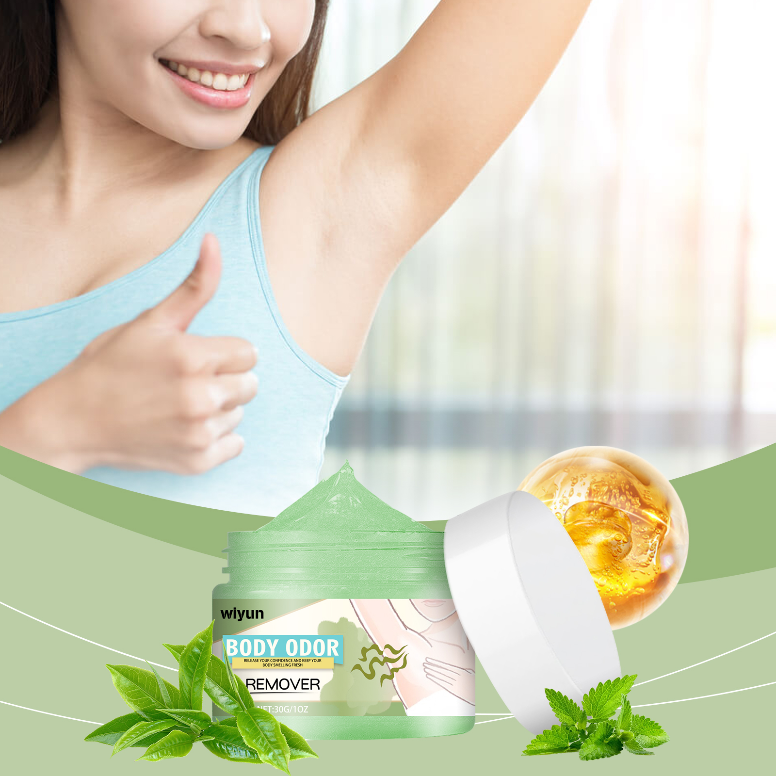 Underarm Antiperspirant Care Cream - Cleanses armpits, eliminates sweat odor, provides refreshing and long-lasting fragrance for body care.
