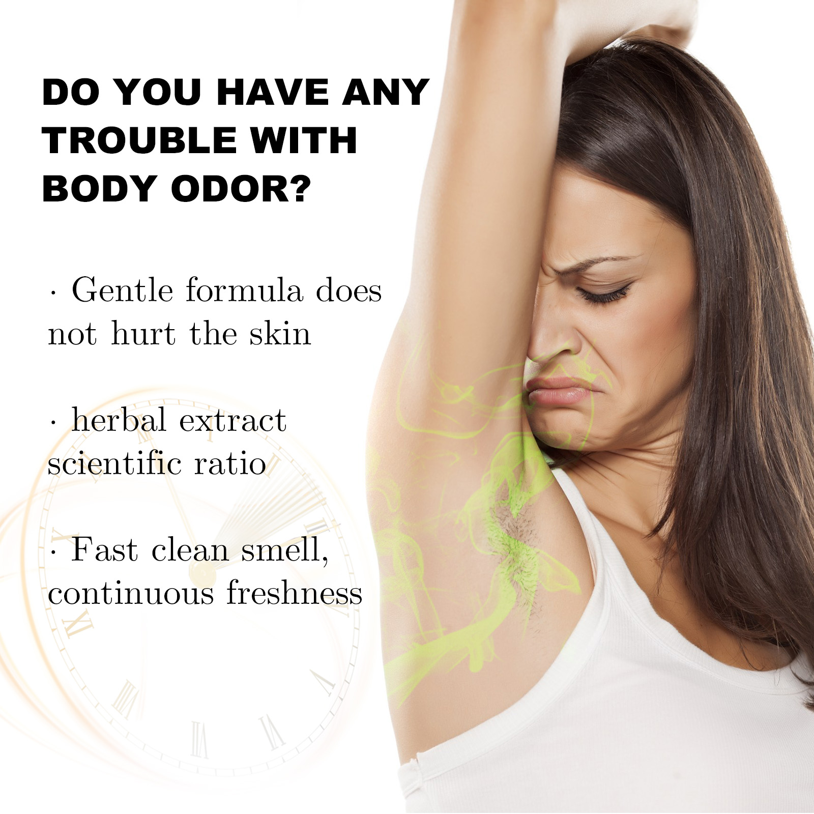 Women's Lavender Body Deodorant Stick - For Cleaning Underarms, Reducing Sweat, Refreshing and Refreshing Body Odor