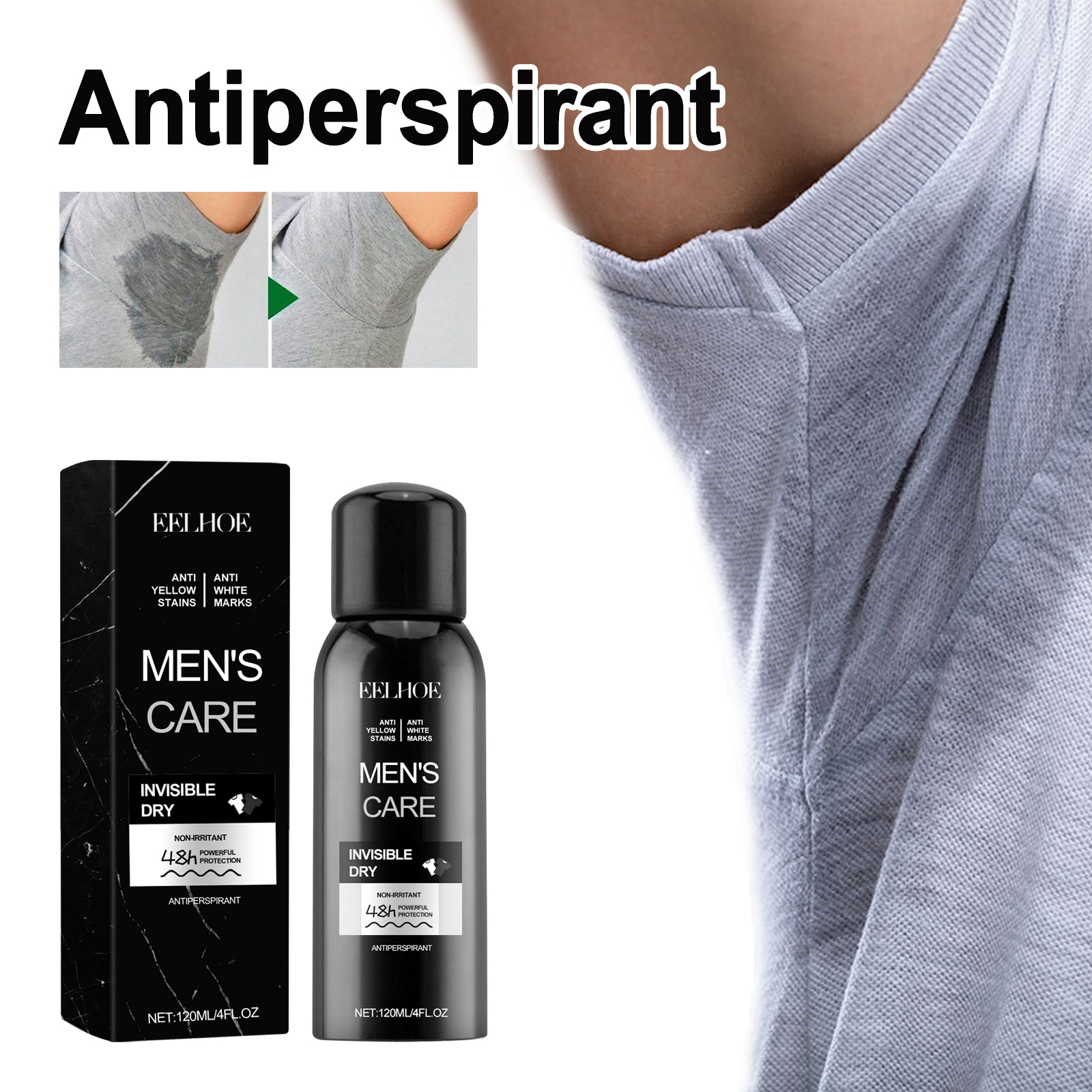 Men's Antiperspirant and Deodorant Spray - Eliminates Underarm Sweat and Body Odor. Cleanses the Body and Provides a Refreshing and Fresh Scent. Body Deodorant Spray