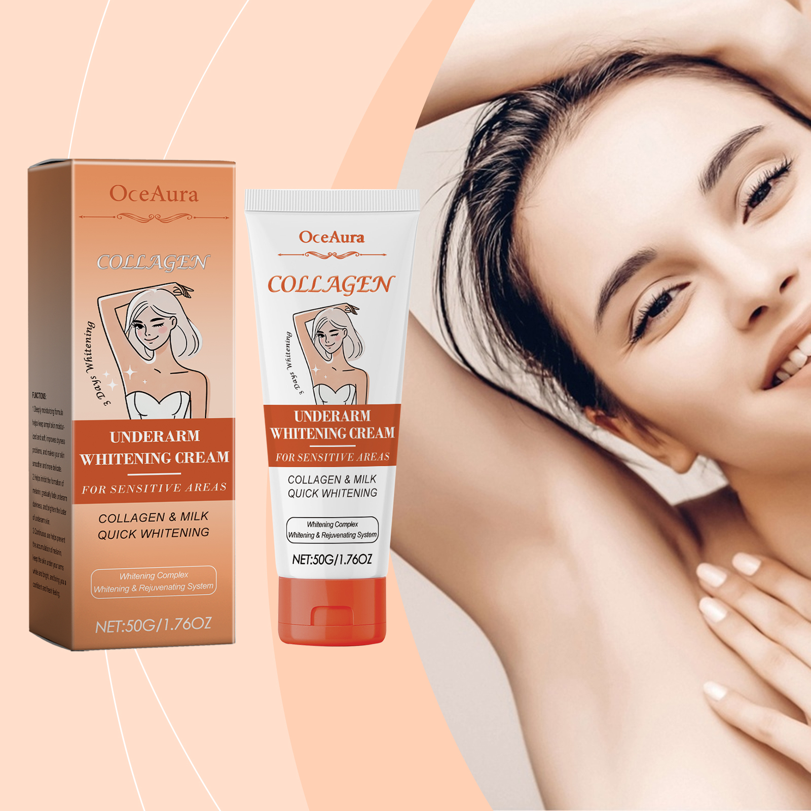 Underarm skin care cream - Moisturizing skin care cream for fine and delicate skin under the armpits