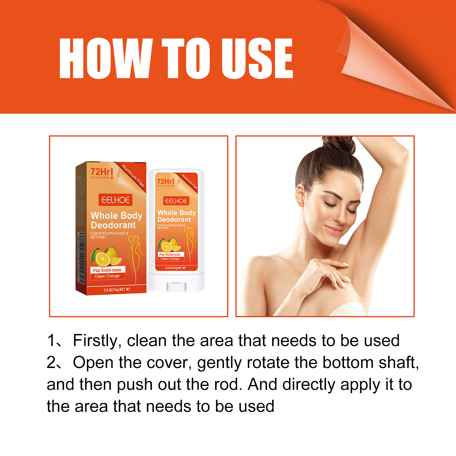 Women's body care stick - Refreshing in summer, effectively stops sweating, removes underarm odor, and leaves a long-lasting fragrance. Portable deodorant stick.