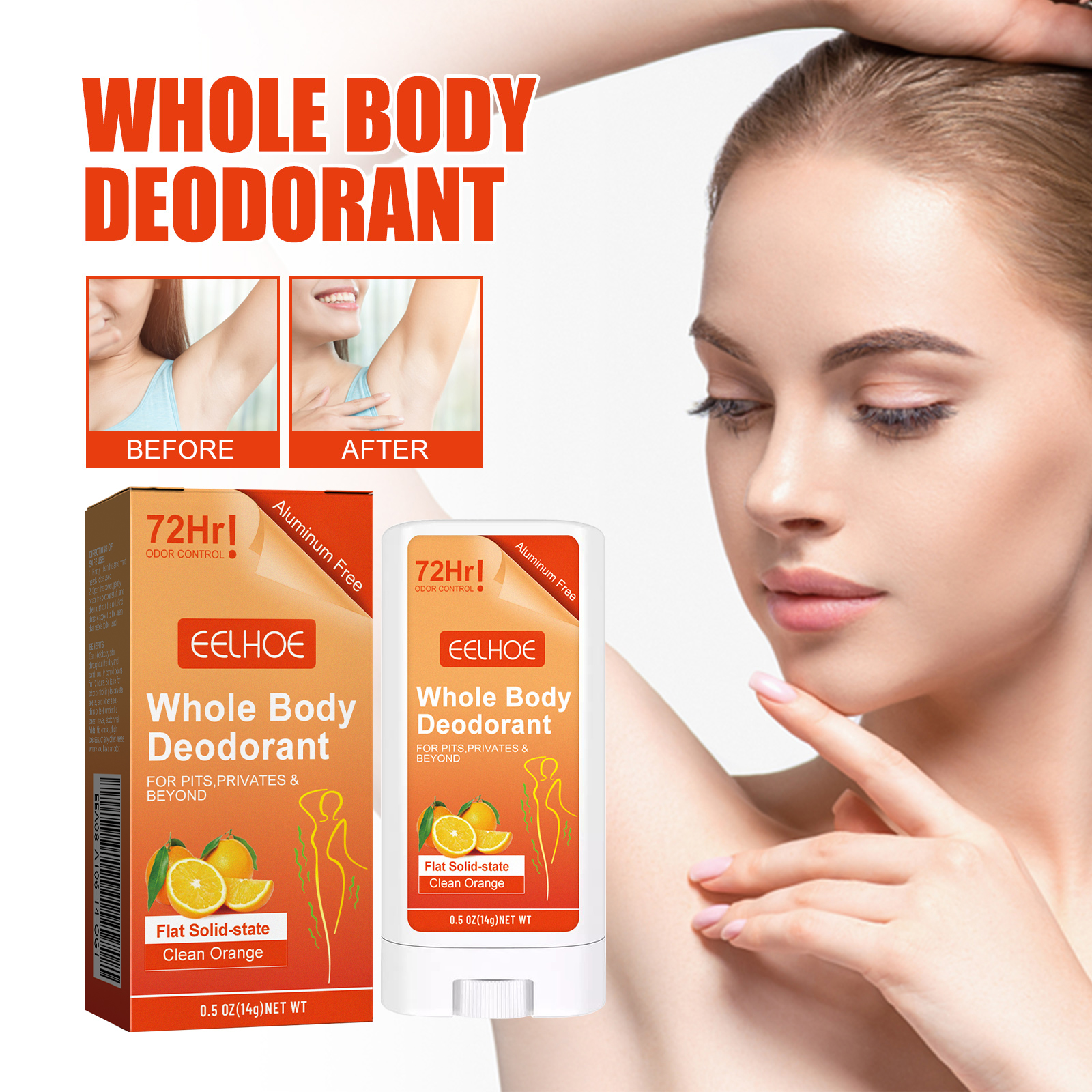 Women's body care stick - Refreshing in summer, effectively stops sweating, removes underarm odor, and leaves a long-lasting fragrance. Portable deodorant stick.