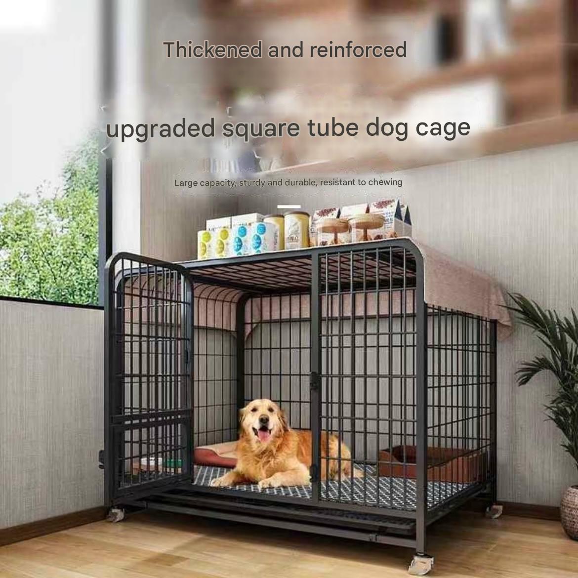 Dog cage pet medium-large dog for home use indoor separation area near toilet herding dog golden retriever corgi small dog cage bed
