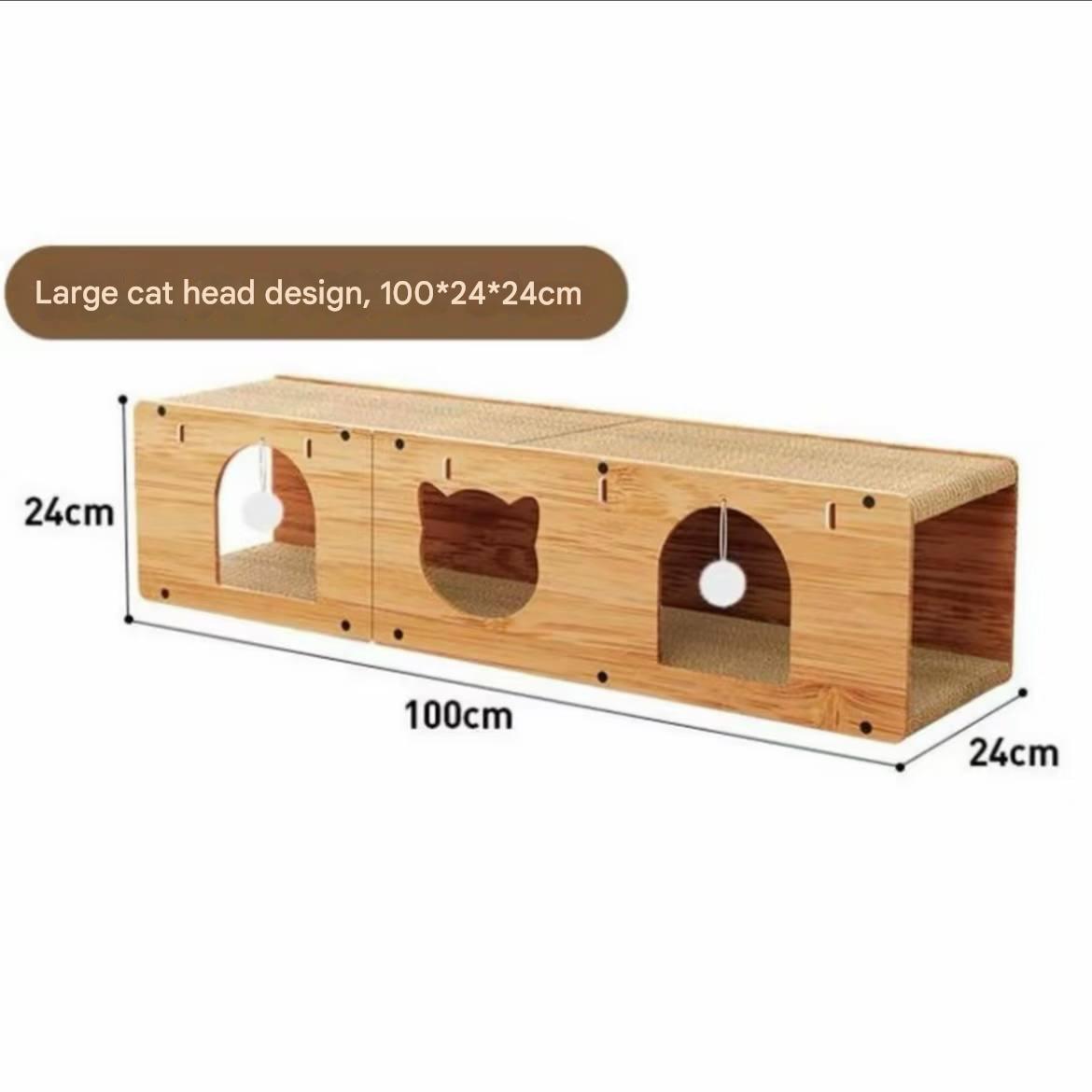 Villa cat scratching pad cat bed scratch-resistant and durable large-sized multi-functional entertainment cat climbing frame with double-layer paper box tunnel integrated unit