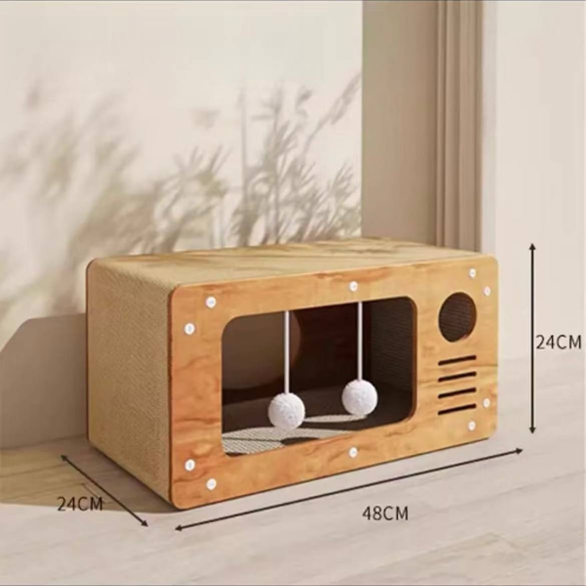 Villa cat scratching pad cat bed scratch-resistant and durable large-sized multi-functional entertainment cat climbing frame with double-layer paper box tunnel integrated unit