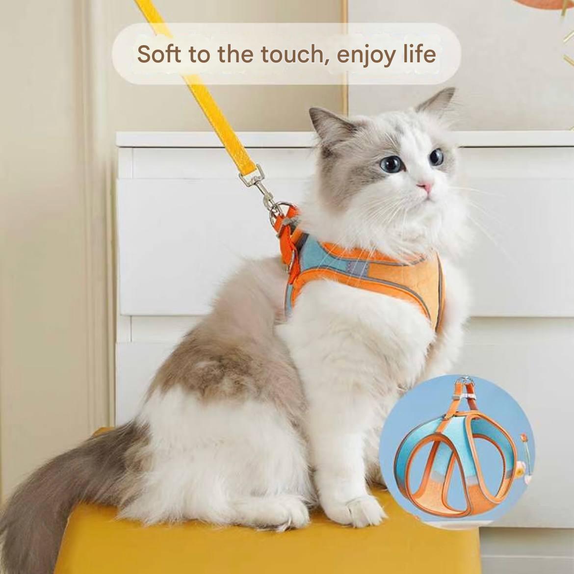 Vest-style pet chest harness leash set - Mesh breathable reflective dog walking rope - Dog and cat supplies