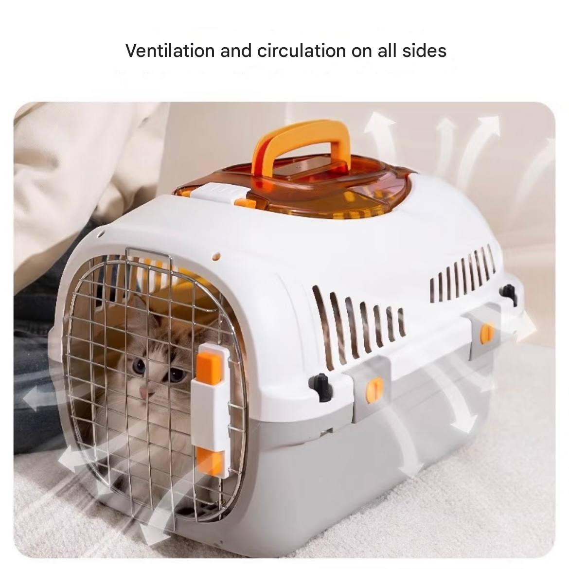 Pet airline carrier - Air China version - Cat and dog car seat carrier for portable outdoor use - Dog cage - Space box - Checked luggage box - Pet box